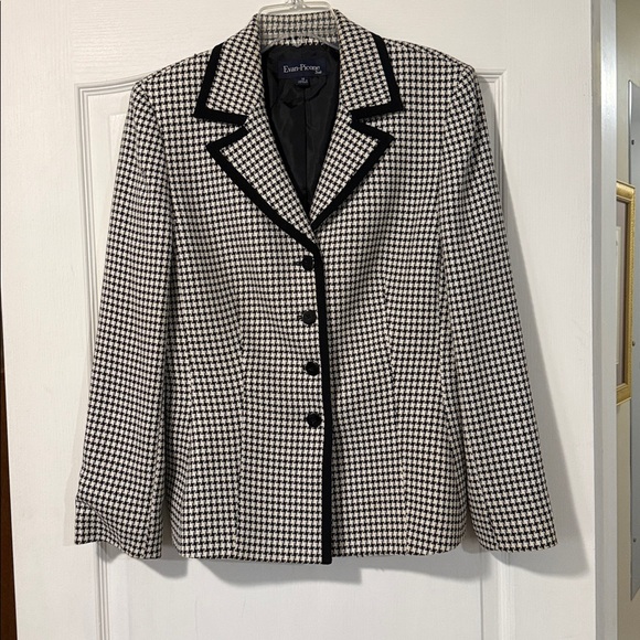 Evan Picone Black and White Checkered Blazer - Picture 11 of 14